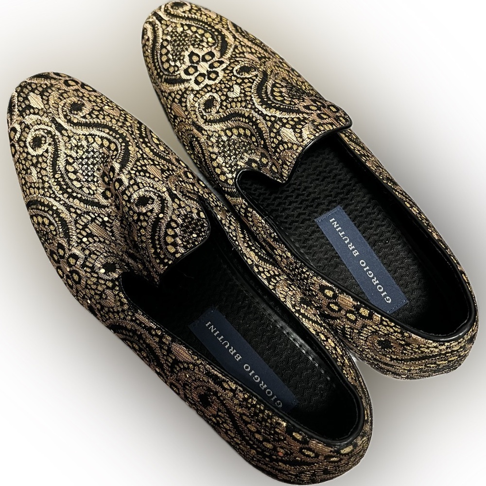 Giorgio Brutini Men's Black Gold Cabal Loafer SIZE USM 12 (MB2)